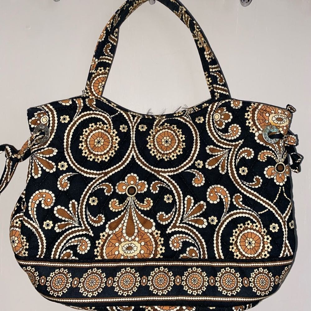 Vera Bradley Sherry style handbag in retired Caffe Latte pattern from Fall 2008